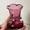 Cranberry Glass Bell, Sugar Bowl, Creamer, and Vase - 3