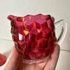 Cranberry Glass Bell, Sugar Bowl, Creamer, and Vase - 5