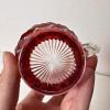 Cranberry Glass Bell, Sugar Bowl, Creamer, and Vase - 6