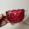 Cranberry Glass Bell, Sugar Bowl, Creamer, and Vase - 7