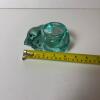 Green Glass Sleeping Cat Tealight Holder - 6