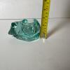 Green Glass Sleeping Cat Tealight Holder - 7