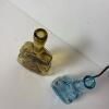 Amber and Blue Glass Violin-Shaped Bottles - 2