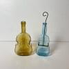 Amber and Blue Glass Violin-Shaped Bottles - 5
