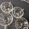 Four Clear Glass Snack Trays with Matching Cups - 2