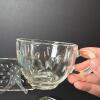 Four Clear Glass Snack Trays with Matching Cups - 3