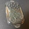 Four Clear Glass Snack Trays with Matching Cups - 6