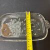 Four Clear Glass Snack Trays with Matching Cups - 9