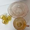 Assorted Pink and Amber Glassware - 2