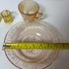Assorted Pink and Amber Glassware - 9