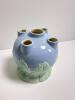 Miyata Ware Japanese Multi-Spout Blue and Green Vase