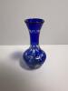 Cut to Clear Cobalt Blue Bohemian-Style Glass Vase