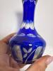 Cut to Clear Cobalt Blue Bohemian-Style Glass Vase - 5