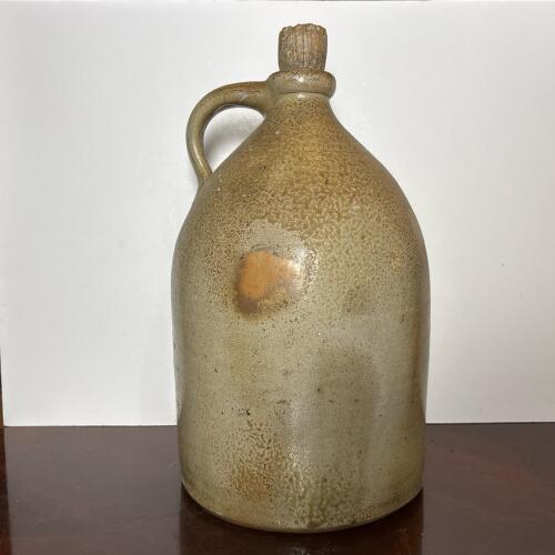 Vintage Stoneware Jug With Handle and Cork