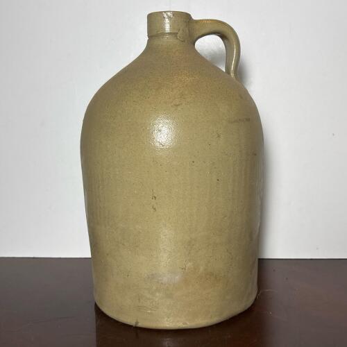 Stoneware Jug With Handle, Marked M