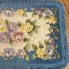 Floral Blue-Fringed Machine-Made Acrylic Rug, 21"x33" - 3