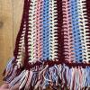 Crocheted Afghan and Striped Fringe Throw Blanket - 2