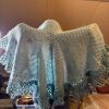 Crocheted Afghan and Striped Fringe Throw Blanket - 3