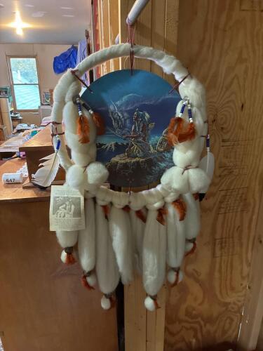 Large Hand Painted Native American Dreamcatcher