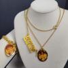 Elvis Presley Gold-Tone Photo Necklace and Bracelet Jewelry Set