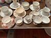 Collection of Floral Porcelain Teacups and Saucers