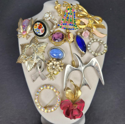 Vintage Costume Brooches and Stick Pins, Mid-Century to Modern