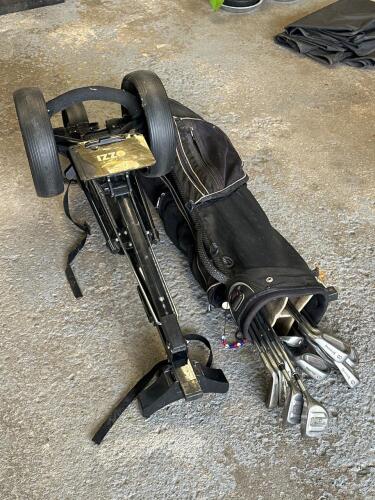 Spalding Centennial 353 Golf Clubs with Datrek Bag and Izzo Cart