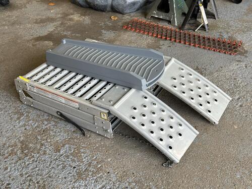 Duralast Folding Steel Ramps with Amerimax Plastic Tire Stops