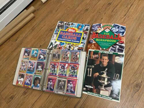 Baseball and Football Trading Card Album with Scrapbook and Jay Fiedler Dartmouth Edition