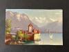 4.5" x 3" Hand-Painted View of Ch&acirc;teau de Chillon on Lake Geneva - 3