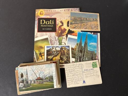 Vintage Postcards and Dal&iacute; Paintings Postcard Set