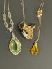 Cameo Ring, Filigree Green Pendant Necklace & Yellow Pendant Necklace