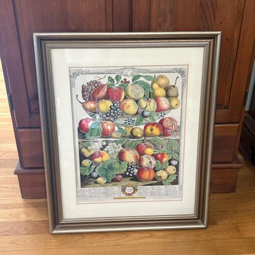 18.5" x 22.25" Vintage Framed Robert Furber "September" Fruit Botanical Print