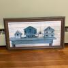 22.5" x 12.25" Framed Birdhouses Wall Art, Signed