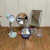 Table Lamp, Vanity Mirrors and Acrylic Organizer Bundle