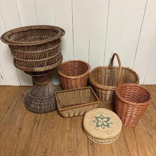 Six Assorted Woven Baskets