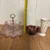 Lenox Vase with Decorative Glass Serving Pieces - 12