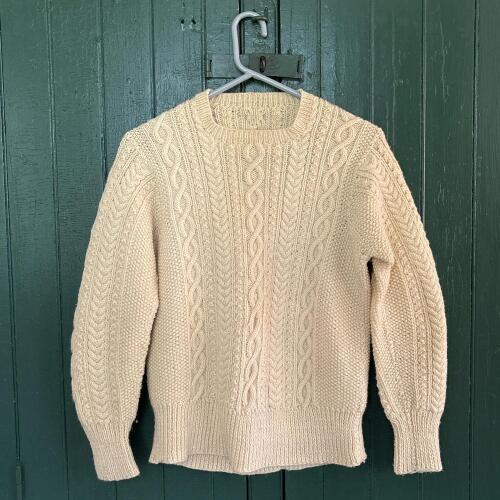 Cream Cable Knit Wool Sweater