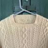 Cream Cable Knit Wool Sweater - 2