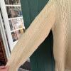 Cream Cable Knit Wool Sweater - 3