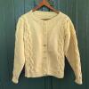 Cream Cable Knit Cardigan Sweater