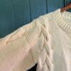 Cream Cable Knit Cardigan Sweater - 2