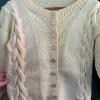 Cream Cable Knit Cardigan Sweater - 5