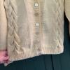 Cream Cable Knit Cardigan Sweater - 7