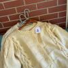 Cream Cable Knit Cardigan Sweater - 14