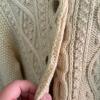 Aran-Style Cream Wool Buttoned Cardigan Sweater - 3