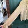 Aran-Style Cream Wool Buttoned Cardigan Sweater - 4