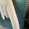 Aran-Style Cream Wool Buttoned Cardigan Sweater - 5