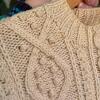Aran-Style Cream Wool Buttoned Cardigan Sweater - 7