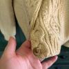 Aran-Style Cream Wool Buttoned Cardigan Sweater - 9